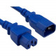 ENET C14 to C15 10ft Blue Power Extension Cord 14 AWG 15A NEMA IEC-320 C14 to NEMA IEC-320 C15 Blue 10&#39;&#39; - Lifetime Warranty C14C15-BL-10F-ENC
