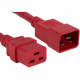 ENET C19 to C20 8ft Red Power Cord Extension 250V 12 AWG 20A NEMA IEC-320 C19 to IEC-320 C20 Red 8&#39;&#39; - Lifetime Warranty C19C20-RD-8F-ENC