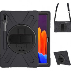 CODI Rugged Rugged Carrying Case for 11" Samsung Galaxy Tab S7 Tablet - Black - Drop Resistant, Shock Absorbing, Bump Resistant - Silicone, Polycarbonate - Hand Strap, Shoulder Strap, Hand Grip C30705057