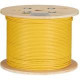 Black Box GigaTrue CAT6A 650-MHz Bulk Cable - Plenum, Solid, Yellow, 1000 ft. - 1000 ft Category 6a Network Cable for Network Device, Server, Switch - Bare Wire - Bare Wire - 1.25 GB/s - Yellow - TAA Compliant - TAA Compliance C6ABC51-YL-1000