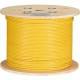 Black Box CAT6A 500-MHz Bulk Cable - F/UTP, Plenum, Solid, Yellow, 1000-ft. - 1000 ft Category 6a Network Cable for Network Device - Bare Wire - Bare Wire - 1.25 GB/s - Shielding - Solid Yellow - TAA Compliance C6ABC51S-YL-1000