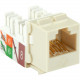 Black Box GigaTrue 2 CAT6A Keystone Jack - Unshielded, RJ45, Office White, 25-Pack - 25 Pack - 1 x RJ-45 Female Keystone - Off White - TAA Compliant C6AJA70-OW-R2-25PAK