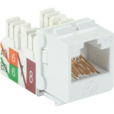 Black Box GigaTrue2 CAT6A Keystone Jack - Unshielded, RJ45, White - 1 x RJ-45 Female - Gold - White - TAA Compliant - TAA Compliance C6AJA70-WH-R2