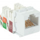 Black Box GigaTrue2 CAT6A Keystone Jack - Unshielded, RJ45, White - 1 x RJ-45 Female - Gold - White - TAA Compliant - TAA Compliance C6AJA70-WH-R2