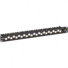 Black Box GigaTrue CAT6A Staggered Blank Patch Panel, 24-Port, 1U - 24 x RJ-45 - 24 Port(s) - 24 x RJ-45 - 24 x RJ-11 - 1U High - 19" Wide - Rack-mountable - TAA Compliance C6AMP70-24