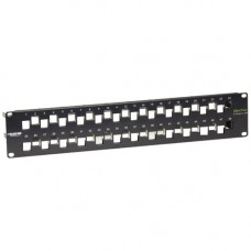 Black Box GigaTrue CAT6A Staggered Blank Patch Panel, 48-Port, 2U - 48 x RJ-45 - 48 Port(s) - 48 x RJ-45 - 48 x RJ-11 - 2U High - 19" Wide - Rack-mountable - TAA Compliance C6AMP70-48