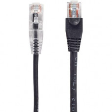 Black Box Slim-Net Cat.6a UTP Patch Network Cable - 3 ft Network Cable for Network Device - First End: 1 x RJ-45 Male Network - Second End: 1 x RJ-45 Male Network - Patch Cable - Black C6APC28-BK-03