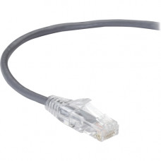 Black Box CAT6A UTP Slim-Net Patch Cable, 28AWG, 500-MHz, PVC - 14.76 ft Category 6a Network Cable for Patch Panel, Network Device - First End: 1 x RJ-45 Male Network - Second End: 1 x RJ-45 Male Network - Patch Cable - Gray C6APC28-GY-15