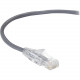 Black Box CAT6A UTP Slim-Net Patch Cable, 28AWG, 500-MHz, PVC - 14.76 ft Category 6a Network Cable for Patch Panel, Network Device - First End: 1 x RJ-45 Male Network - Second End: 1 x RJ-45 Male Network - Patch Cable - Gray C6APC28-GY-15