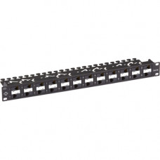 Black Box CAT6A Patch Panel, 24-Ports, Component Level 110, 1U, PoE+ - 24 Port(s) - 24 x RJ-45 - 1U High - Black - Rail Mountable - TAA Compliant - TAA Compliance C6APP70-24