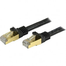 Startech.Com 10 ft Cat6a Patch Cable - Shielded (STP) - Black - 10Gb Snagless Cat 6a Ethernet Patch Cable - 10 ft Category 6a Network Cable for Network Device, Hub, Switch, Router, Print Server, Patch Panel - First End: 1 x RJ-45 Male Network - Second End