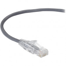 Black Box Slim-Net Cat.6 Patch UTP Network Cable - 10 ft Category 6 Network Cable for Patch Panel, Network Device - First End: 1 x RJ-45 Male Network - Second End: 1 x RJ-45 Male Network - Patch Cable - Gray C6PC28-GY-10