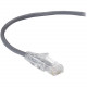 Black Box Slim-Net Cat.6 Patch Network Cable - 20 ft Category 6 Network Cable for Patch Panel, Network Device - First End: 1 x RJ-45 Male Network - Second End: 1 x RJ-45 Male Network - Patch Cable - Gray C6PC28-GY-20