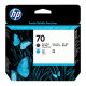 HP 70 (C9404A) Matte Black/Cyan Printhead - Design for the Environment (DfE), TAA Compliance C9404A