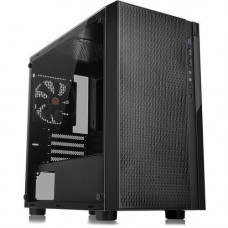 Thermaltake Versa H18 TG Computer Case - Micro Tower - Black, Blue - Tempered Glass, SPCC - 4 x Bay - 1 x 4.72" x Fan(s) Installed - 0 - Micro ATX, Mini ITX Motherboard Supported - 12.20 lb - 5 x Fan(s) Supported - 2 x Internal 3.5" Bay - 2 x In