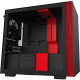 NZXT Mini-ITX Case with Tempered Glass - Mini-tower - Matte Black, Red - Hot Dip Galvanized Steel, Tempered Glass - 5 x Bay - 2 x 4.72" x Fan(s) Installed - 0 - Mini ITX Motherboard Supported - 13.01 lb - 4 x Fan(s) Supported - 1 x Internal 3.5"