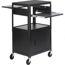 Bretford Basics CA2642DNS AV Notebook Cabinet Cart - 3 x Shelf(ves) - Locking Door - 42" Height x 24" Width x 18" Depth - Powder Coated - Steel - Black - GREENGUARD, TAA Compliance CA2642DNS