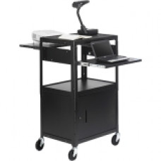Bretford CA2642DNSE Multimedia Cabinet Cart - Up to 20" Screen Support - 3 x Shelf(ves) - Hinged Door - 42" Height x 24" Width x 18" Depth - Steel - Black - GREENGUARD, TAA Compliance CA2642DNSE