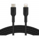 Belkin Lightning/USB-C Data Transfer Cable - 3.28 ft Lightning/USB-C Data Transfer Cable - Lightning Proprietary Connector - Type C USB - MFI - Black CAA004BT1MBK