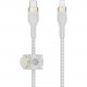 Belkin USB-C Cable with Lightning Connector - 6.56 ft Lightning/USB Data Transfer Cable for iPhone, iPad, iPod, iPad Air, iPad Pro - First End: 1 x Type C Male USB - Second End: 1 x Lightning Male Proprietary Connector - MFI - White CAA011BT2MWH