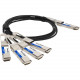 AddOn Twinaxial Network Cable - 8.20 ft Twinaxial Network Cable for Network Device, Switch, Server, Router, Transceiver - First End: 1 x QSFP-DD Network - Male - Second End: 4 x QSFP28 Network - Male - 200 Gbit/s - Shielding - VW-1 - 28 AWG - Black - 1 - 