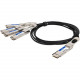 AddOn Twinaxial Network Cable - 3.28 ft Twinaxial Network Cable for Network Device, Switch, Server, Router, Transceiver - First End: 1 x QSFP-DD Male Network - Second End: 4 x QSFP56 Male Network - 400 Gbit/s - Shielding - VW-1 - 32 AWG - Black - 1 - TAA 