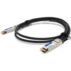 AddOn Twinaxial Network Cable - 3.28 ft Twinaxial Network Cable for Network Device, Switch, Server, Router, Storage Device, Transceiver - First End: 1 x QSFP-DD Network - Second End: 1 x QSFP-DD Network - 400 Gbit/s - Shielding - VW-1 - 30 AWG - Black - 1