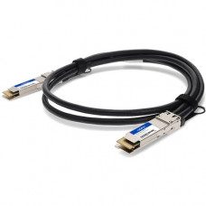 AddOn Twinaxial Network Cable - 8.20 ft Twinaxial Network Cable for Network Device, Server, Storage Device, Switch, Router, Transceiver - First End: 1 x QSFP-DD Network - Second End: 1 x QSFP-DD Network - 400 Gbit/s - Shielding - VW-1 - 30 AWG - Black - 1