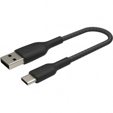 Belkin BOOST&uarr;CHARGE Braided USB-C to USB-A Cable - 3.28 ft USB/USB-C Data Transfer Cable for Smartphone, Power Bank - First End: 1 x USB Type A Male USB - Second End: 1 x USB Type C Male USB - Black CAB002BT1MBK