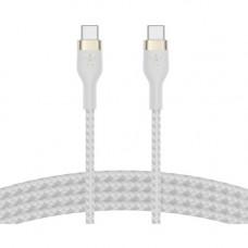 Belkin USB-C to USB-C Cable - 6.56 ft USB-C Data Transfer Cable for iPad mini, iPad Air, iPad Pro, Smartphone, Tablet, Notebook, MacBook Air - First End: 1 x Type C Male USB - Second End: 1 x Type C Male USB - White CAB011BT2MWH