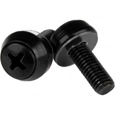 Startech.Com M6 x 12mm - Screws - 100 Pack, Black - M6 Mounting Screws for Server Rack & Cabinet - Mounting Screw - 0.47" - Steel - Black - 1 Pack - TAA Compliant - TAA Compliance CABSCRWSM62B