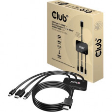 Club 3d Mini DisplayPort/HDMI/USB-C Audio/Video Adapter - 1 x HDMI Male Digital Audio/Video, 1 x Type C Male USB, 1 x Mini DisplayPort Male Digital Audio/Video - 1 x HDMI Male Digital Audio/Video - 3840 x 2160 Supported - Black CAC-1630