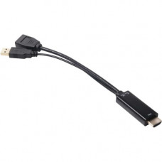 Club 3d HDMI to DisplayPort Adapter - DisplayPort/HDMI/USB A/V Cable for Audio/Video Device, Gaming Console, Notebook - First End: 1 x HDMI Male Digital Audio/Video - Second End: 1 x DisplayPort Female Digital Video, Second End: 1 x Type A Male USB - 380.