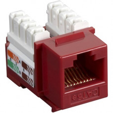 Black Box CAT5e Value Line Keystone Jack, Red - 1 x RJ-45 Female - Red - RoHS Compliance CAT5EJ-RD
