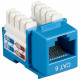 Black Box CAT6 Value Line Keystone Jack, Blue, 25-Pack - 25 Pack - 1 x RJ-45 Female - Blue - RoHS Compliance CAT6J-BL-25PAK