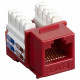 Black Box AT6 Value Line Keystone Jack, Red - 1 x RJ-45 Female - Red - RoHS Compliance CAT6J-RD