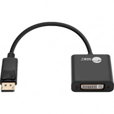 SIIG DisplayPort To DVI Converter - DisplayPort/DVI-D Video Cable for Video Device, Monitor, Computer, HDTV, PC - First End: 1 x 20-pin DisplayPort Male Digital Video - Second End: 1 x 29-pin DVI-D (Single-Link) Female Digital Video - 2.7 Gbit/s - Support