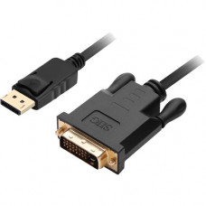 SIIG DisplayPort to DVI 6ft Cable - 6 ft DisplayPort/DVI-D Video Cable for Monitor, HDTV, PC, Video Device - First End: 1 x 20-pin DisplayPort Male Digital Audio/Video - Second End: 1 x 25-pin DVI-D (Single-Link) Male Digital Video - 2.7 Gbit/s - Supports