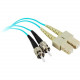 SIIG 2M 10Gb Aqua Multimode 50/125 Duplex Fiber Patch Cable SC/ST - Fiber Optic for Network Device - 2m - 1 Pack - 2 x SC Male Network - 2 x ST Male Network - Aqua - RoHS Compliance CB-FE0T11-S1