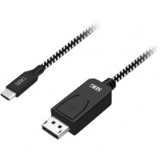 SIIG USB Type-C to DisplayPort Cable - 2M - DisplayPort/USB-C A/V Cable for Audio/Video Device, Computer, Tablet, Ultrabook, Notebook, Monitor, Projector, HDTV, MacBook, MacBook Pro, Chromebook - First End: 1 x Type C Male USB - Second End: 1 x 20-pin Dis