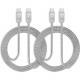 SIIG Zinc Alloy USB-C to USB-C Charging & Sync Braided Cable - 3.3ft, 2-Pack - 3.30 ft USB Data Transfer Cable for Smartphone, Tablet, Notebook - First End: 1 x Type C Male USB - Second End: 1 x Type C Male USB - 480 Mbit/s - Nickel Plated Connector -