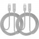 SIIG Zinc Alloy USB-C to USB-A Charging & Sync Braided Cable - 3.3ft, 2-Pack - 3.30 ft USB Data Transfer Cable for Smartphone, Tablet, Notebook - First End: 1 x Type A Male USB - Second End: 1 x Type C Male USB - 60 MB/s - Nickel Plated Connector - 2 