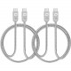 SIIG Zinc Alloy USB-C to USB-C Charging & Sync Braided Cable - 1.65ft, 2-Pack - 1.65 ft USB Data Transfer Cable for Smartphone, Tablet, Notebook - First End: 1 x Type C Male USB - Second End: 1 x Type C Male USB - 480 Mbit/s - Nickel Plated Connector 
