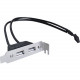 SIIG 2-Port USB 2.0 Low Profile Extension Bracket - 10.60" USB Data Transfer Cable for Motherboard, Desktop Computer - First End: 1 x 9-pin Male Header - Second End: 2 x 4-pin Type A Female USB - 480 Mbit/s - Extension Cable - Black CB-US0S11-S1