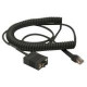 Honeywell CBL-020-300-C00 Coiled Serial Interface Cable - Serial - 9.84 ft - DB-9 Female Serial - Black - TAA Compliance CBL-020-300-C00