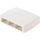 Panduit  PanNet Mini-Com CBXQ6WH-A Mounting Box - 6 x Total Number of Socket(s) - White - Acrylonitrile Butadiene Styrene (ABS) CBXQ6WH-A