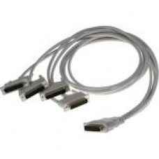 Brainboxes Quad Cable 44 Way D to 4x9 Pin - 3.28 ft Serial Data Transfer Cable for PCI Serial Board - First End: 1 x DB-44 Male Serial - Second End: 4 x DB-9 Male Serial - RoHS, WEEE Compliance CC-213