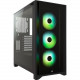 Corsair iCUE 4000X Computer Case - Midi Tower - Black - Tempered Glass, Steel, Plastic - 4 x Bay - 0 - ATX Motherboard Supported - 6 x Fan(s) Supported - 2 x Internal 3.5" Bay - 2 x Internal 2.5" Bay - 9x Slot(s) CC-9011204-WW