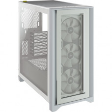 Corsair iCUE 4000X RGB Tempered Glass Mid-Tower ATX Case - White - Mid-tower - White - Tempered Glass, Steel, Plastic - 4 x Bay - 3 x 4.72" x Fan(s) Installed - 0 - ATX Motherboard Supported - 17.20 lb - 6 x Fan(s) Supported - 2 x Internal 3.5" 