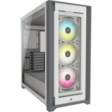 Corsair iCUE 5000X RGB Tempered Glass Mid-Tower ATX PC Smart Case - White - Mid-tower - White - Steel, Tempered Glass, Plastic - 6 x Bay - 3 x Fan(s) Installed - 0 - ATX Motherboard Supported - 10 x Fan(s) Supported - 2 x Internal 3.5" Bay - 4 x Inte
